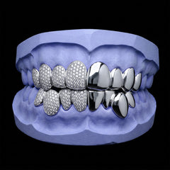 Half Diamond half Solid Grillz
