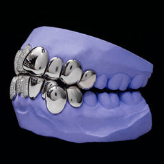 Half Diamond half Solid Grillz