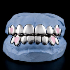 Pink Enamel Heart on Fangs