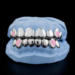 Pink Enamel Heart on Fangs