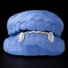 Solid fangs With Fancy Cut Bridge Grillz