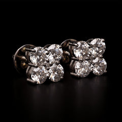 Obsidian Halo Earrings