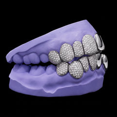 Half Diamond half Solid Grillz