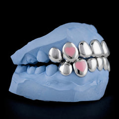 Pink Enamel Heart on Fangs