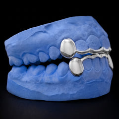 Solid fangs With Fancy Cut Bridge Grillz