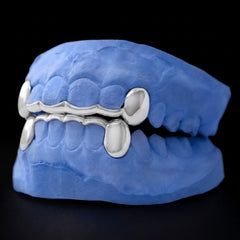 Solid fangs With Fancy Cut Bridge Grillz