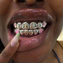 Pink Enamel Heart on Fangs